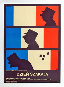 Un cartel de cine polaco para la película Chacal.