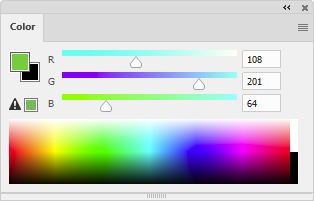 Un selector de color en RGB del dispositivo.