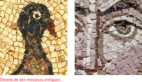 Detalle de dos mosaicos antiguos.