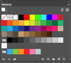 La paleta de muestras de Adobe Illustrator.