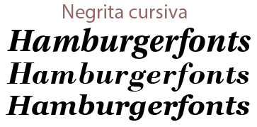 Ejemplos de textos en tipografía negrita cursiva.