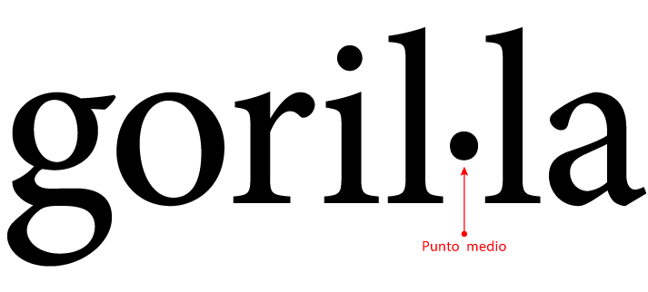 El símbolo tipográfico llamado 'punto medio'.