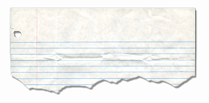 las líneas pautadas de un cuaderno.