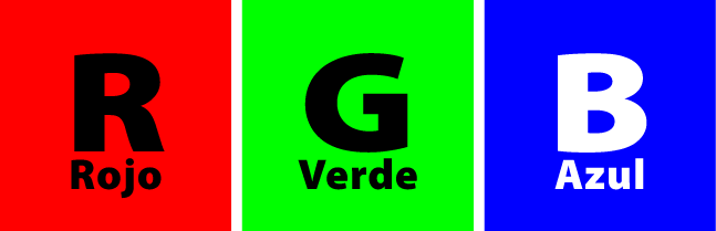RGB: Rojo, verde y azul.