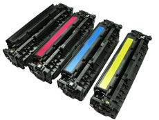 Cartuchos de toner de distintos colores.