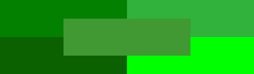 Varios tonos de verde.