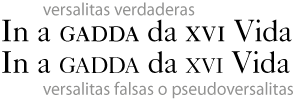 Un texto con versalitas verdaderas y falsas.