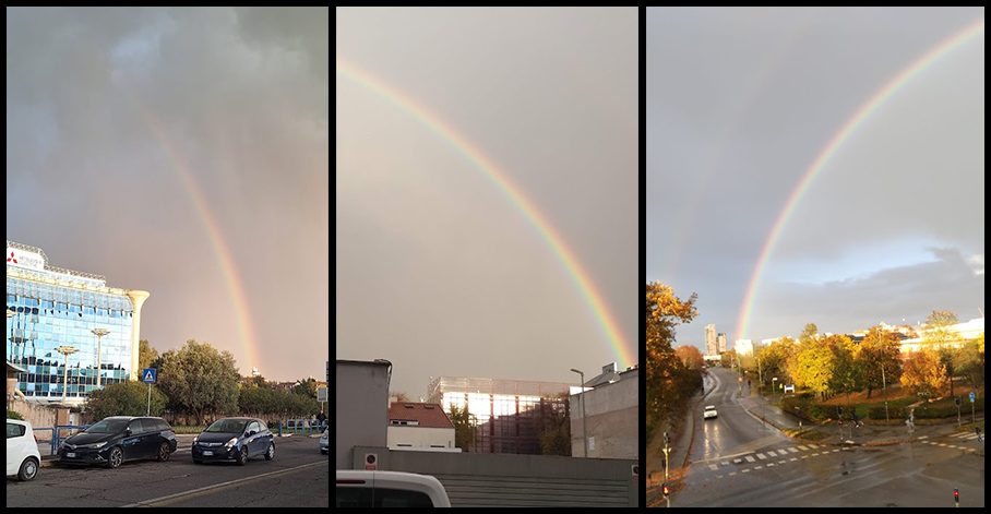 Tres ejemplos de arcoiris.