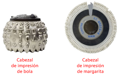 Cabezales de impresión de máquinas de escribir.