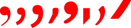 Comas en distintas tipografías.