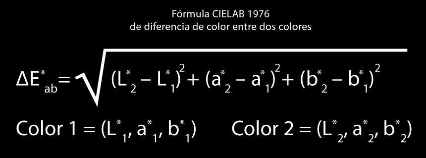 Fórmula de diferencia de color CIELAB 1976.